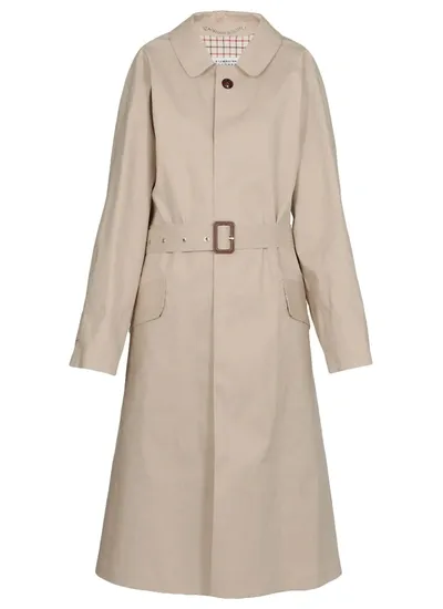 Maison Margiela Belted Car Coat In Cream