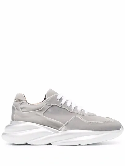 Philipp Plein Velvet Runner Metallic-effect Sneakers In 70 Silver