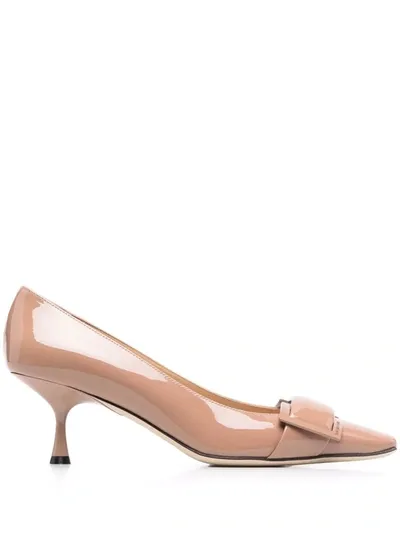 Sergio Rossi Sr Twenty Buckle-detail 60mm Pumps In Nude