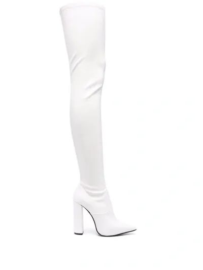 Le Silla Megan Thigh-high Boots In Weiss