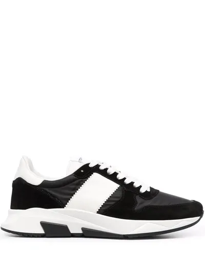 Tom Ford Jagga Leather-trimmed Nylon And Suede Sneakers In Nero