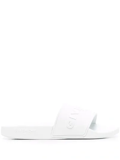 Givenchy White Logo Flat Sandals