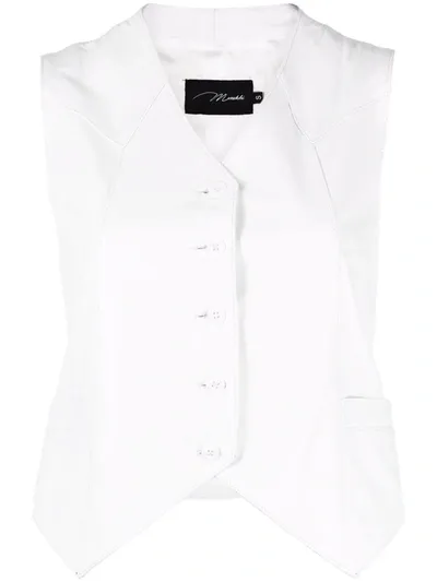 Manokhi Button Down Waistcoat In White