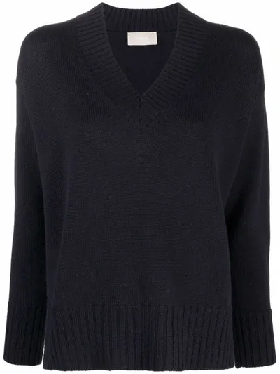 Drumohr V-neck Ribbed-trim Jumper In Black