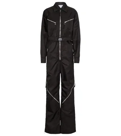 Bottega Veneta Zip-detail Long-sleeve Jumpsuit In Black