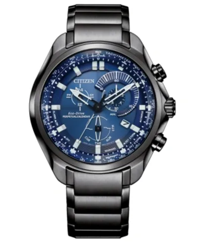 Citizen Men's Chronograph Eco-drive Sport Luxury Gray-tone Stainless Steel Bracelet Watch 43mm In Blue,grey