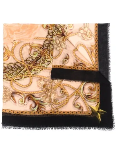 Philipp Plein Baroque-print Scarf In Gold