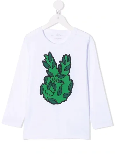 Stella Mccartney Kids' Peace-print Sustainable Cotton T-shirt In White