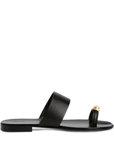 Giuseppe Zanotti Norbert Flat Sandals In Schwarz