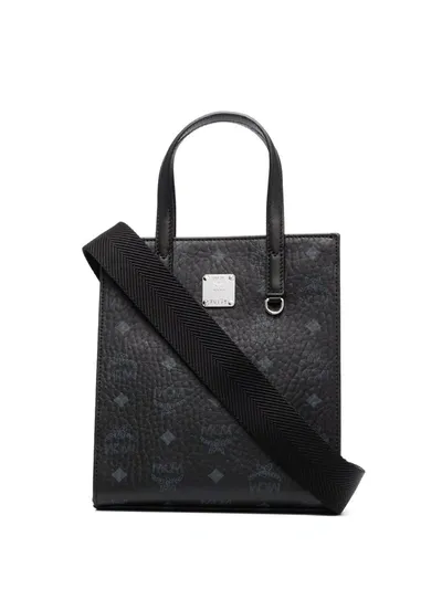 Mcm Monogram-pattern Tote Bag In Schwarz