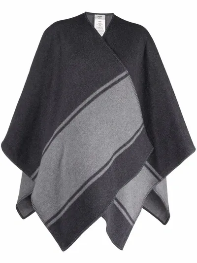 Fendi Stripe Detail Logo Cape In Black