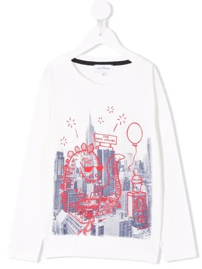 The Marc Jacobs Graphic Print Sweatshirt In 白色