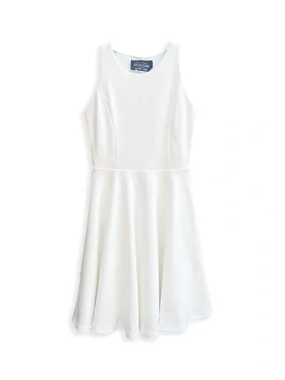 Un Deux Trois Kids' Girl's Sleeveless Fit-and-flare Dress In White