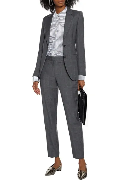 Paul Smith Prince Of Wales Checked Wool Slim-leg Pants In Gray