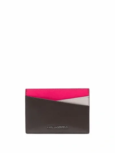 Karl Lagerfeld K/karl Seven Leather Cardholder In Brown