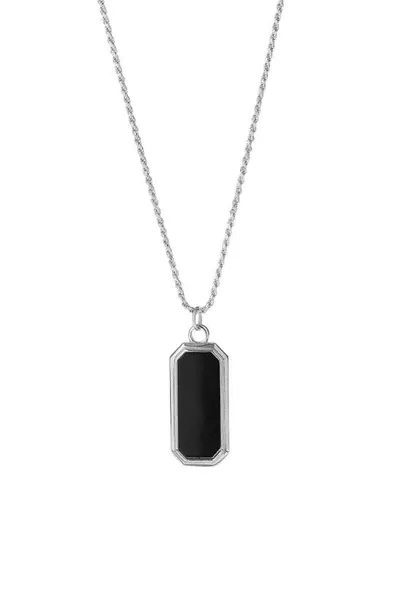 Degs & Sal Onyx Frame Pendant Necklace In Silver