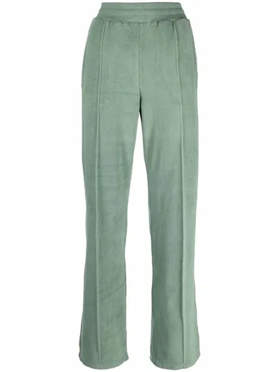 Golden Goose Wide-leg Track Pants Terry Green In Multicolour