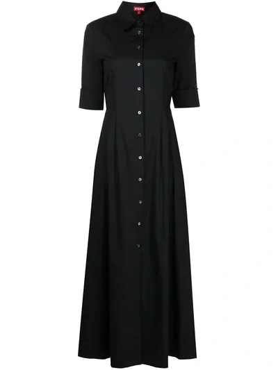 Staud Joan A-line Shirtdress In Black