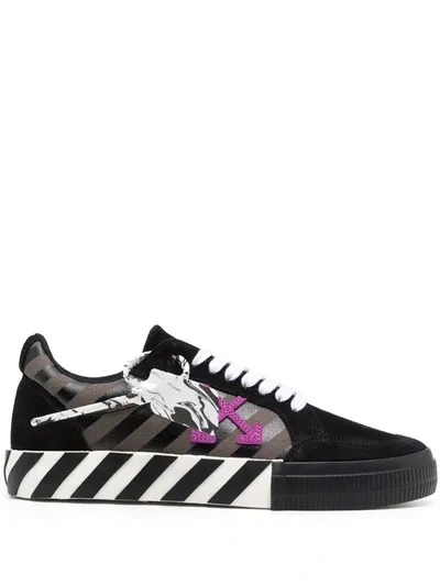 Off-white Off White Black Low Diag Print Vulcanized Sneakers