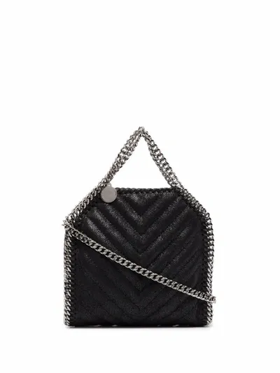 Stella Mccartney Tiny Falabella Quilted Tote Bag In Black