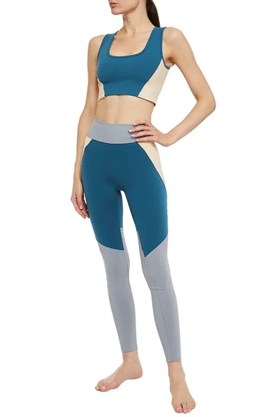 Live The Process Color-block Stretch-supplex Sports Bra