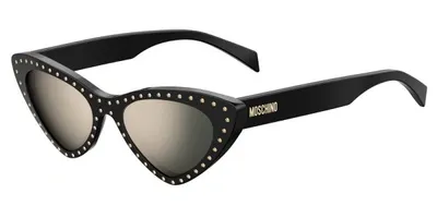 Moschino Ivory Mirror Cat Eye Ladies Sunglasses Mos006/s 02m2 Ue52 In Black