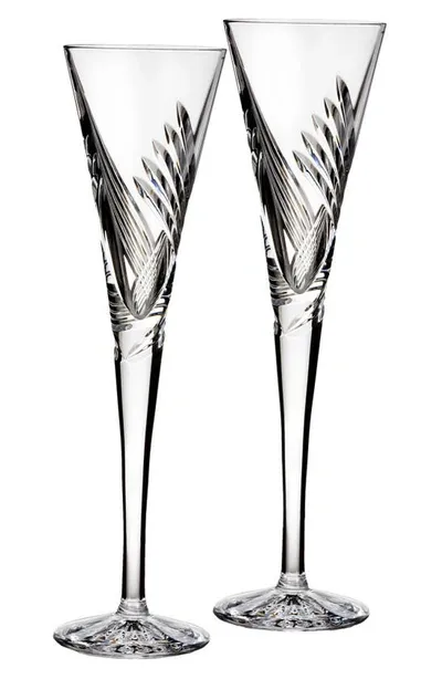 Waterford Wishes Beginnings Toasting Flute Pair, Set Of 2 In Clear