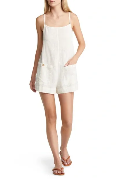 Rip Curl Juniors' Classic Surf Cotton Sleeveless Romper In Bone