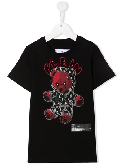 Philipp Plein Junior Kids' Teddy Bear Graphic-print T-shirt In Black