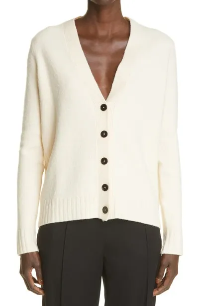 Jil Sander Oversized Cashmere Cardigan In White