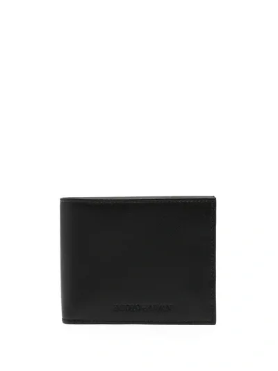 Emporio Armani Embossed-logo Wallet In Black