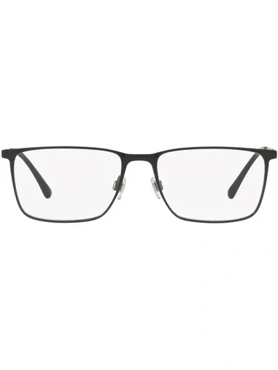 Giorgio Armani Matte Square-frame Glasses In Matte Black