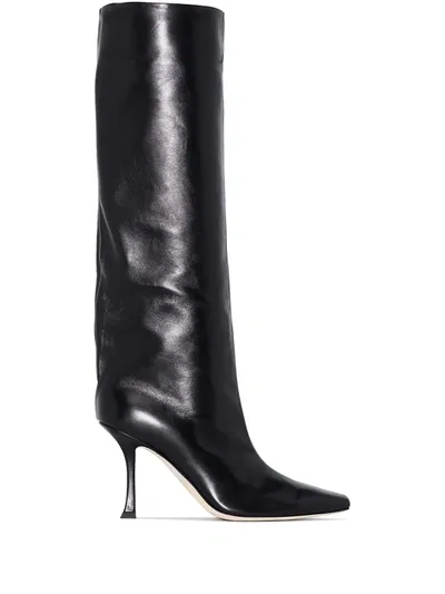 Jimmy Choo Chad 90mm Knee-high Boots In Schwarz