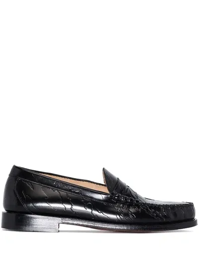 G.h. Bass & Co. X Maharishi Weejun Larson Embossed Loafers In Black