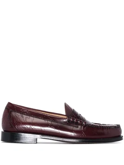 G.h. Bass & Co. X Maharishi Weejun Larson Embossed Loafers In Red