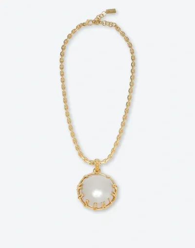 Moschino Necklace With Maxi Pearl In Gold