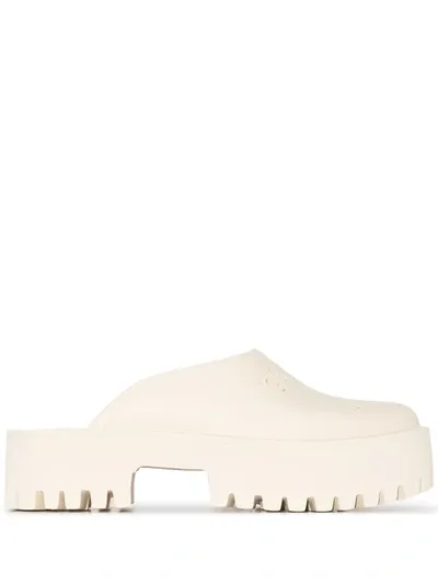 Gucci Perforated-logo Slip-on Sandals In Nude