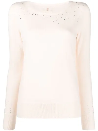 Max & Moi Stud-embellished Jumper In Neutrals