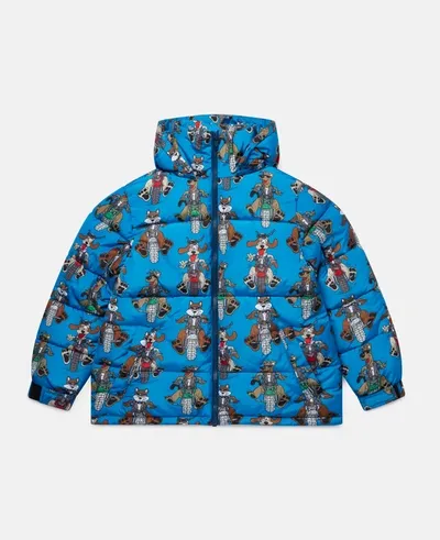 Stella Mccartney - Doggies Riders Puffer Jacket In Blue