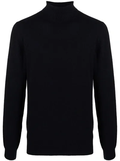 Corneliani Fine-knit Rollneck Sweater In Blue