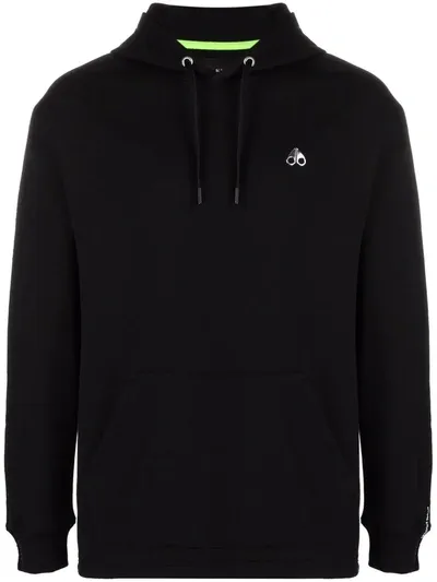 Moose Knuckles Pullover Jersey Hoodie In Black