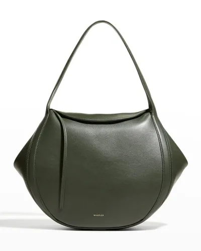 Wandler Lin Side-snap Leather Shoulder Bag In 2682 Pine