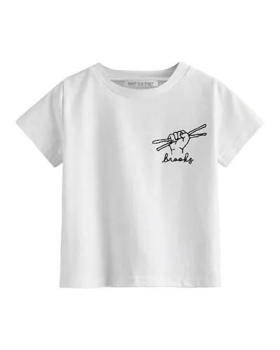 Sweet Olive Street Kid's Rock On! Personalized T-shirt, Sizes Xs-l In White