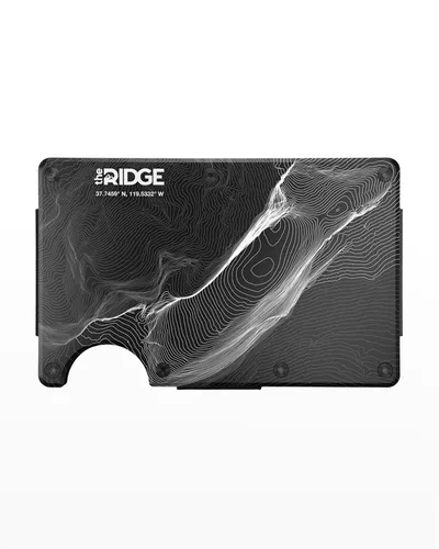 The Ridge Men's Rfid Money Clip Metal Wallet, Black 1 In Black Topographic