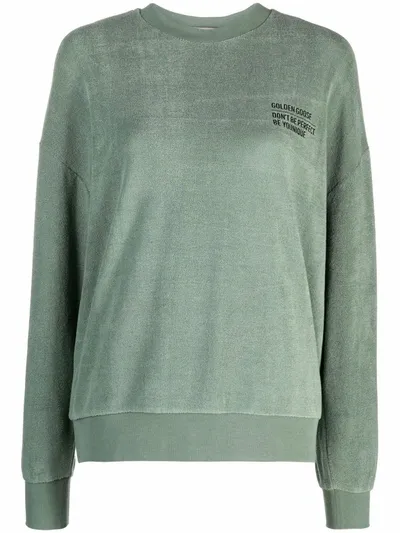 Golden Goose Logo-print Cotton Sweatshirt In Green