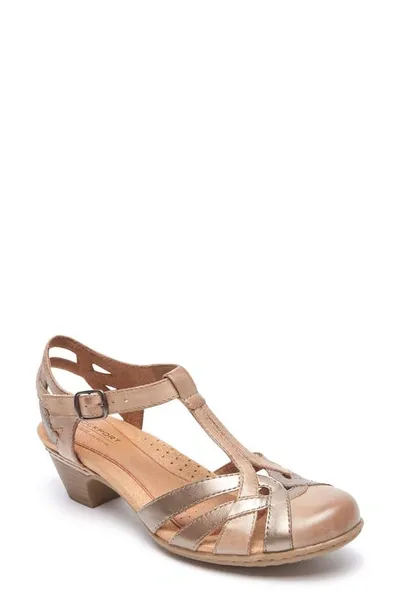 Rockport Cobb Hill 'aubrey' Sandal In New Khaki Multi Leather