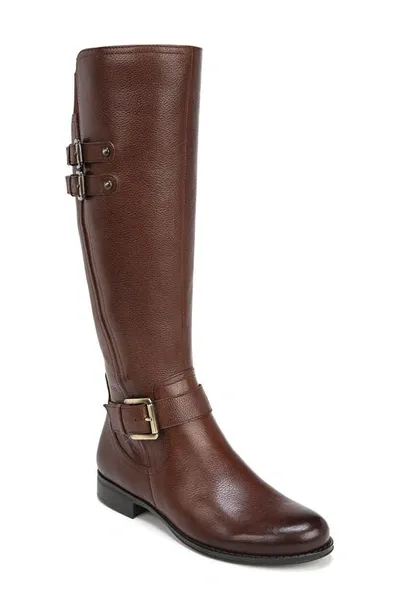 Naturalizer Jessie Womens Leather Knee-high Riding Boots In Cinnamon Leather