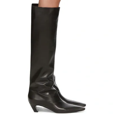 Khaite Black Slouch Boots