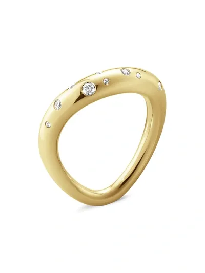 Georg Jensen 18k Yellow Gold Offspring Diamond Wavy Ring