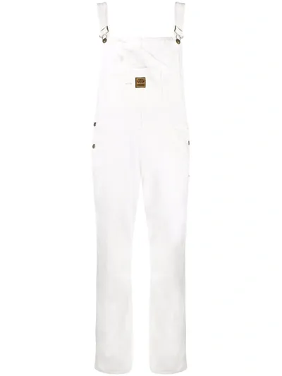 Washington Dee Cee Logo Patch Organic Cotton Dungarees In White